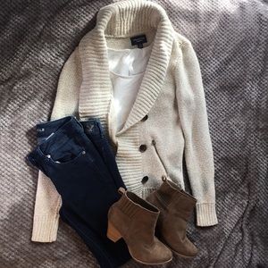 Tan button-up cardigan